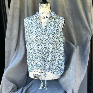 Caffe Marrakesh‎ Button-up Tie Front Tank